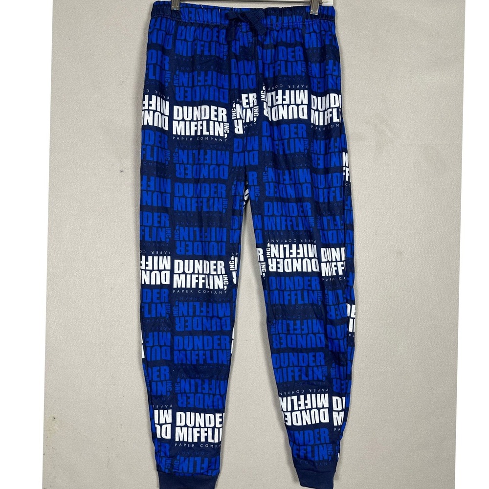 The Office Lounge Pants Womens Small Blue Dunder Mifflin All Over Print Jogger